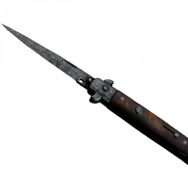 ★ Stiletto Knife | Damascus Steel (Battle-Scarred)